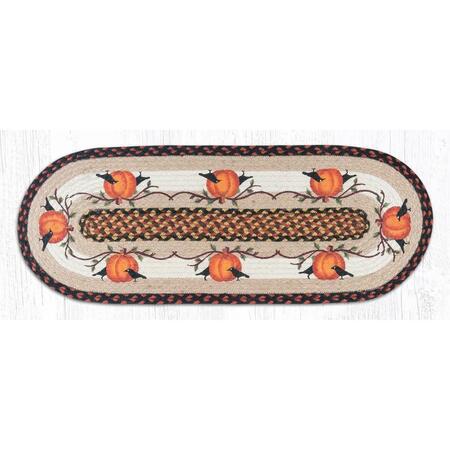 CAPITOL IMPORTING CO 13 x 36 in. Jute Oval Pumpkin Crow Patch Runner 68-222PC